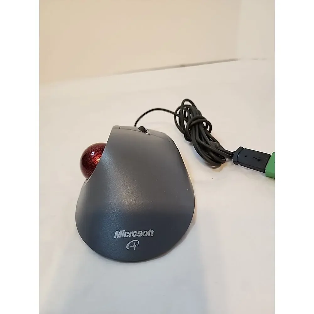 Microsoft Trackball Optical 1.0 PS2 USB Compatible Mouse X08-70386 Works